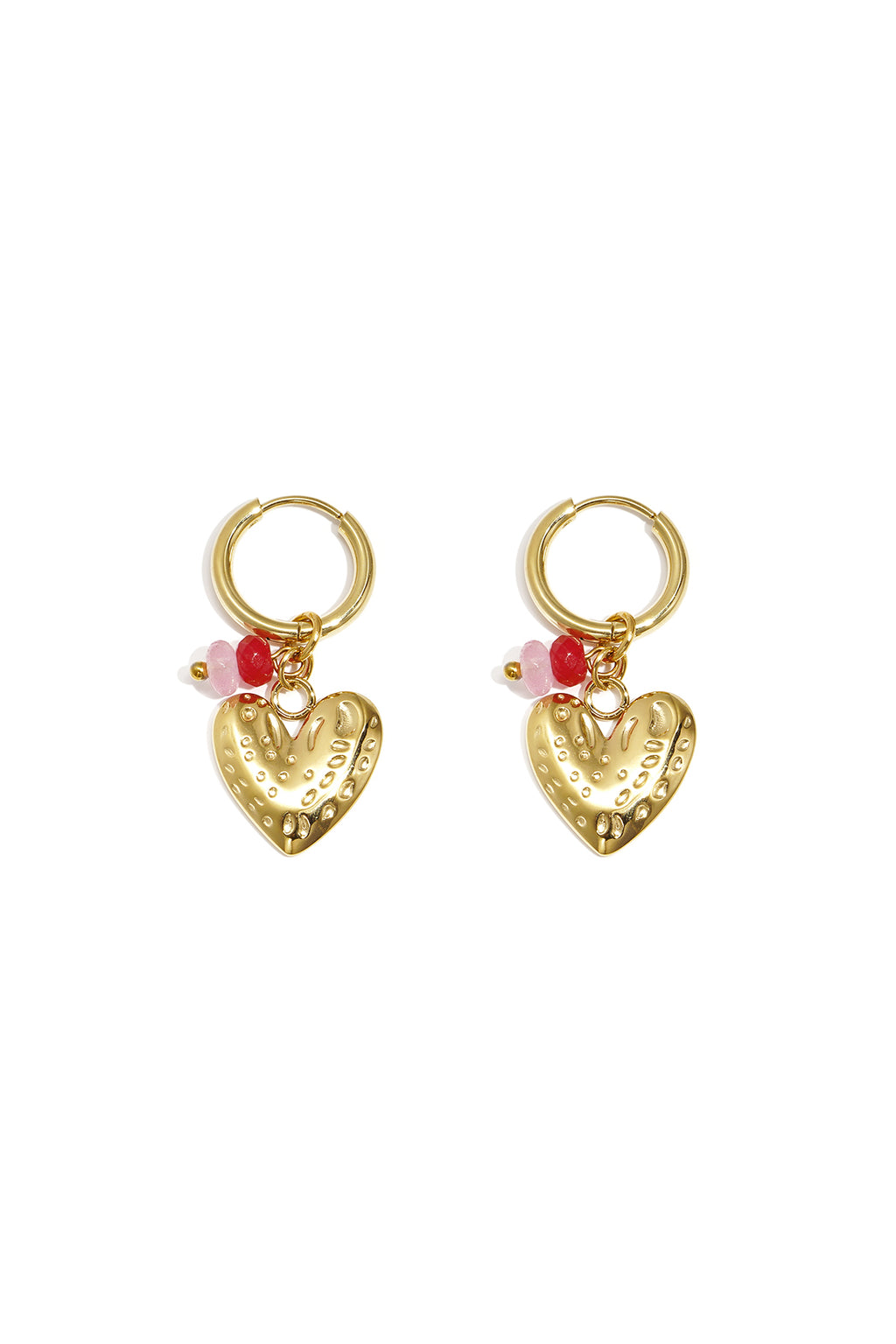 Boucles d'oreilles avec cœur et perles