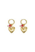 Boucles d'oreilles avec cœur et perles