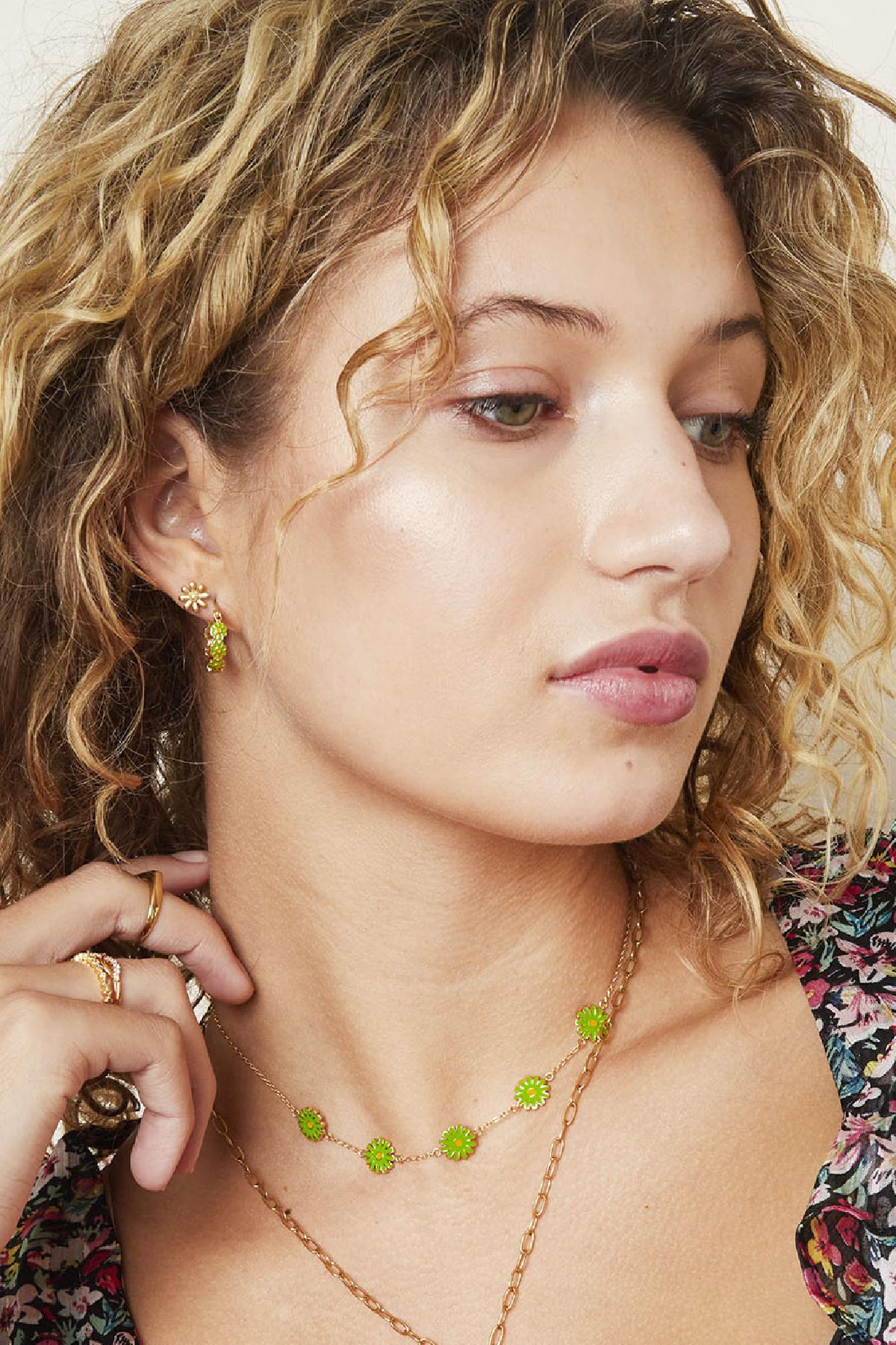 Boucles d'oreilles brillantes en acier inoxydable Diasy