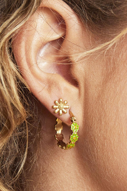 Boucles d'oreilles brillantes en acier inoxydable Diasy