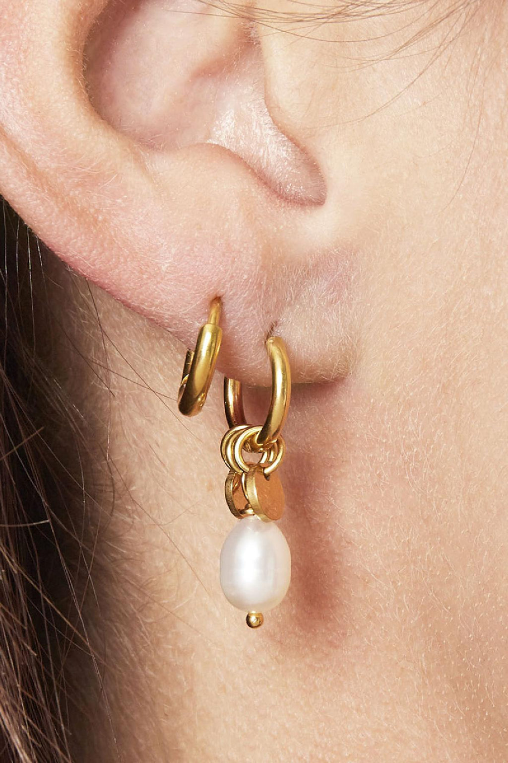 Boucles d'oreilles Pearl Drops Argenté Acier inoxydable