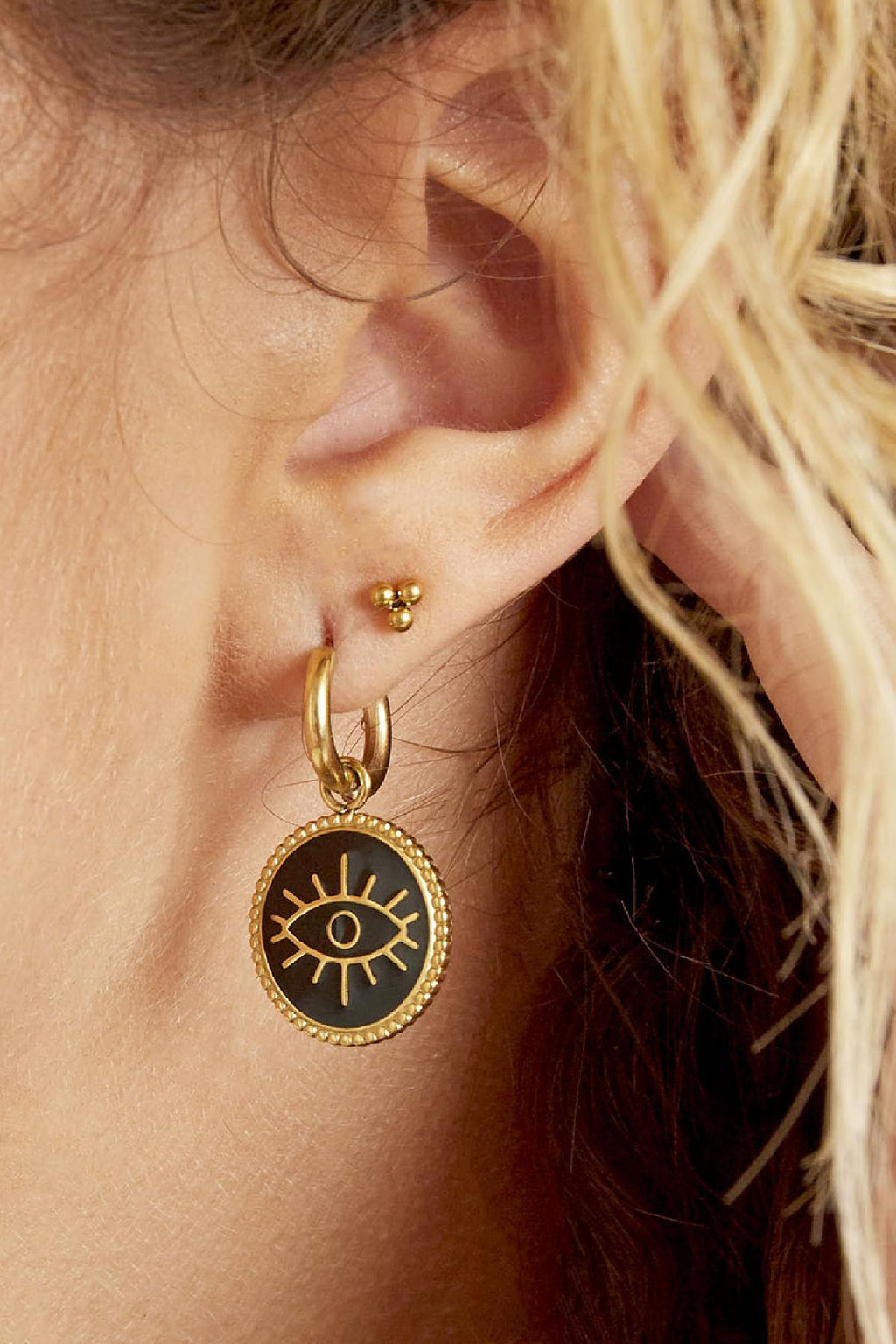 Boucles d'oreilles Triple Bullet Argenté Acier inoxydable