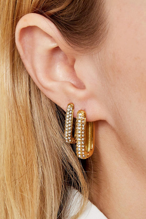 Boucles d'oreilles scintillantes en acier inoxydable