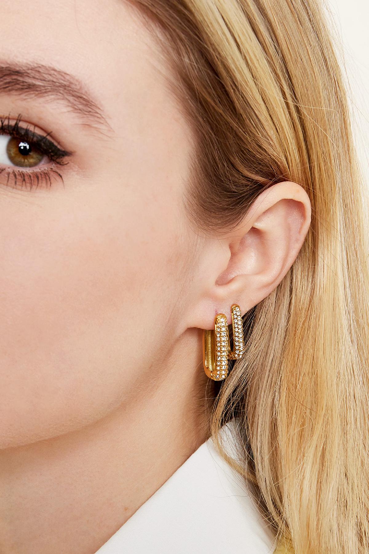Boucles d'oreilles scintillantes en acier inoxydable