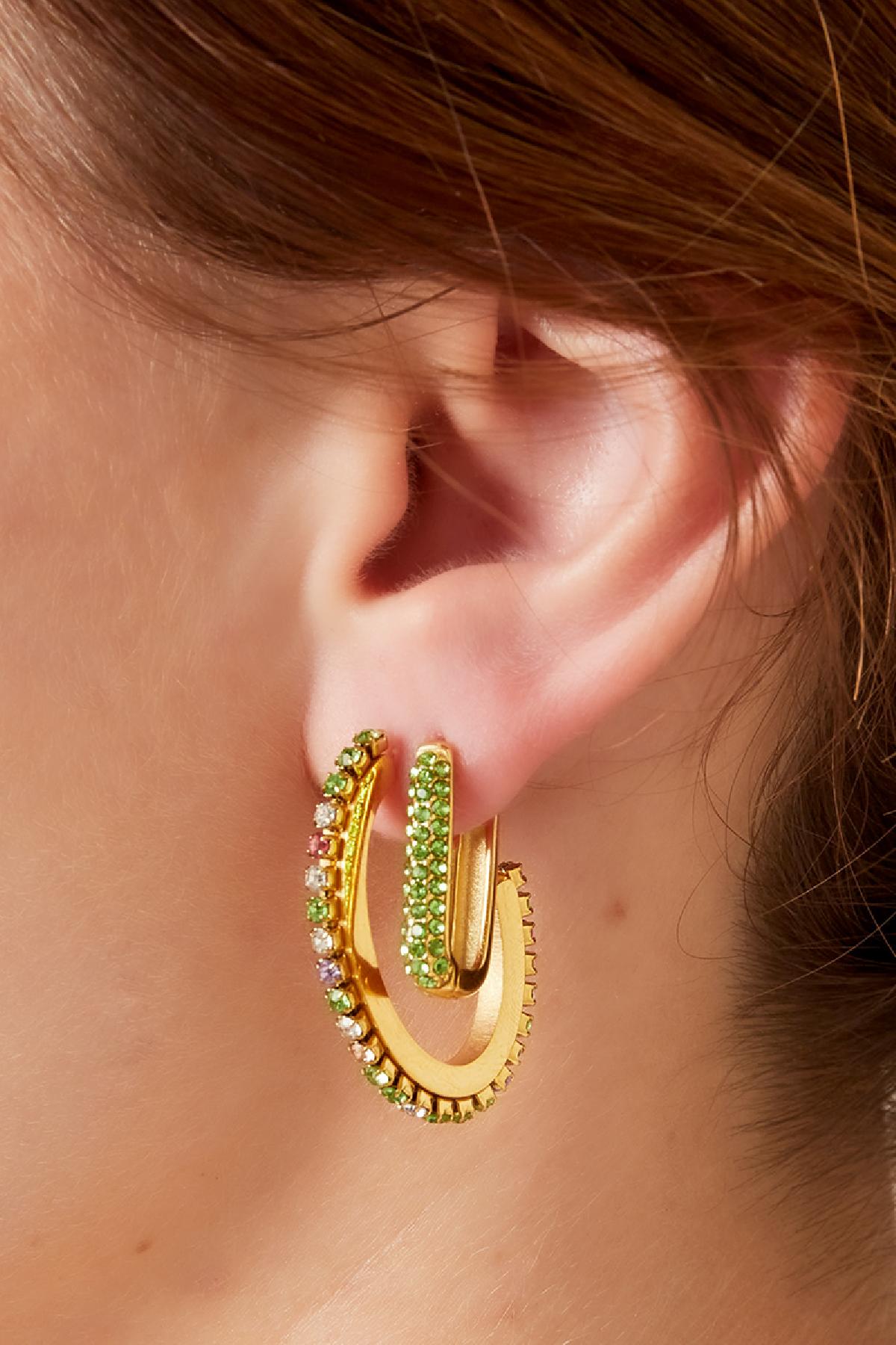 Boucles d'oreilles scintillantes en acier inoxydable
