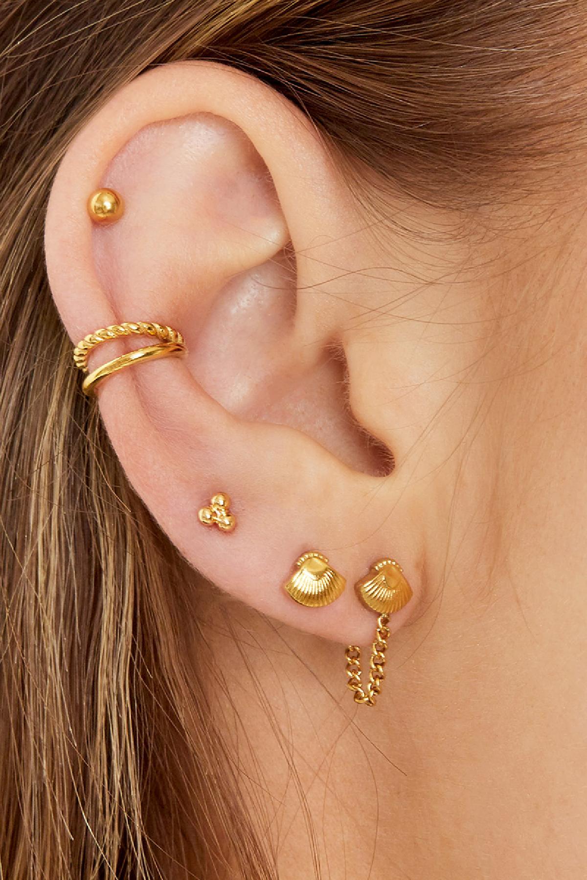 Double boucle d'oreille et lisse Acier inoxydable