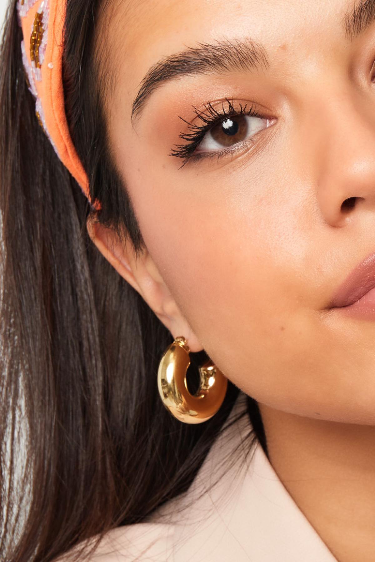 Clous d'oreilles demi-ronds basic large Acier inoxydable