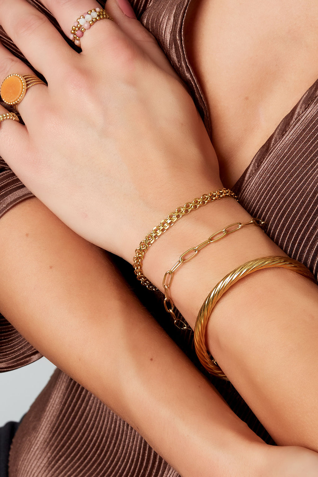 Bracelet basique à maillons en acier inoxydable