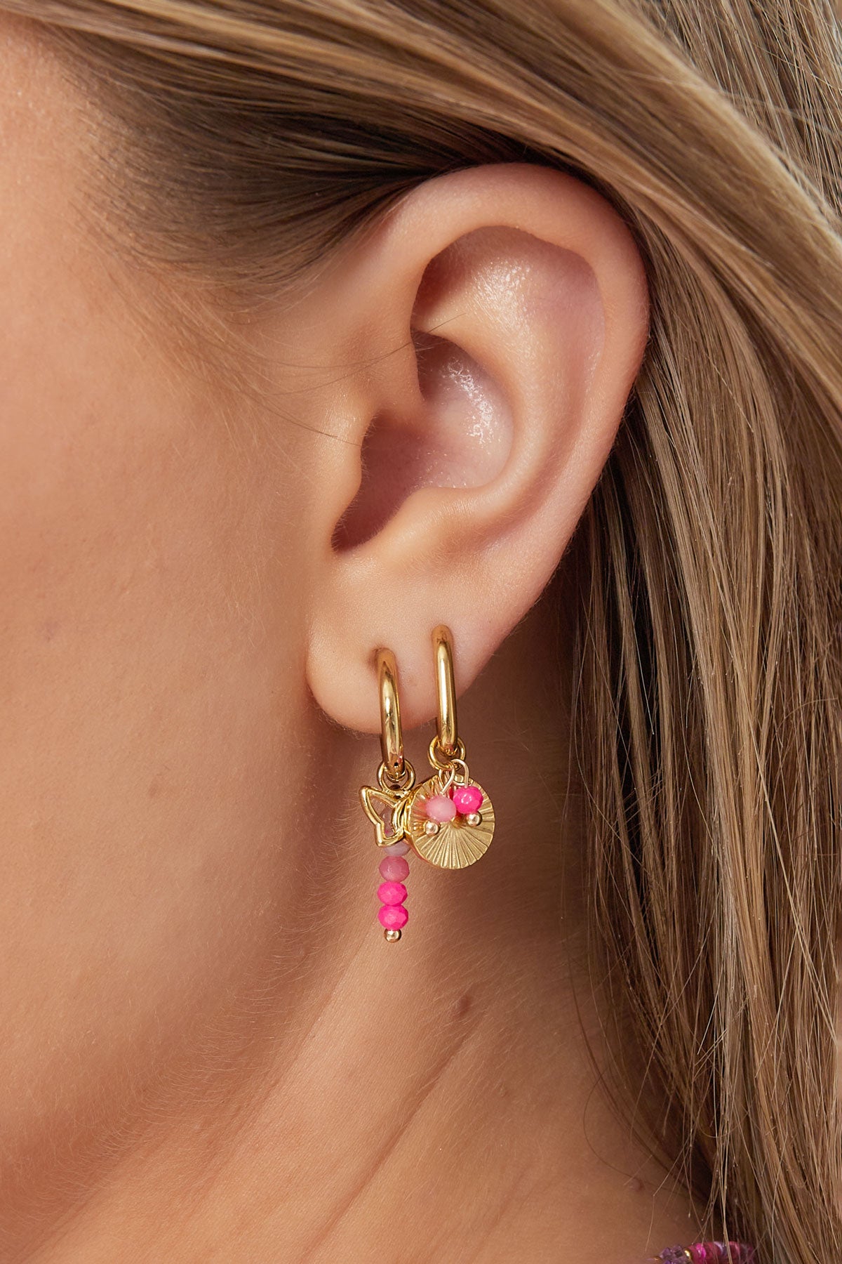 Boucles d'Couleur oreilles soleil d'été
