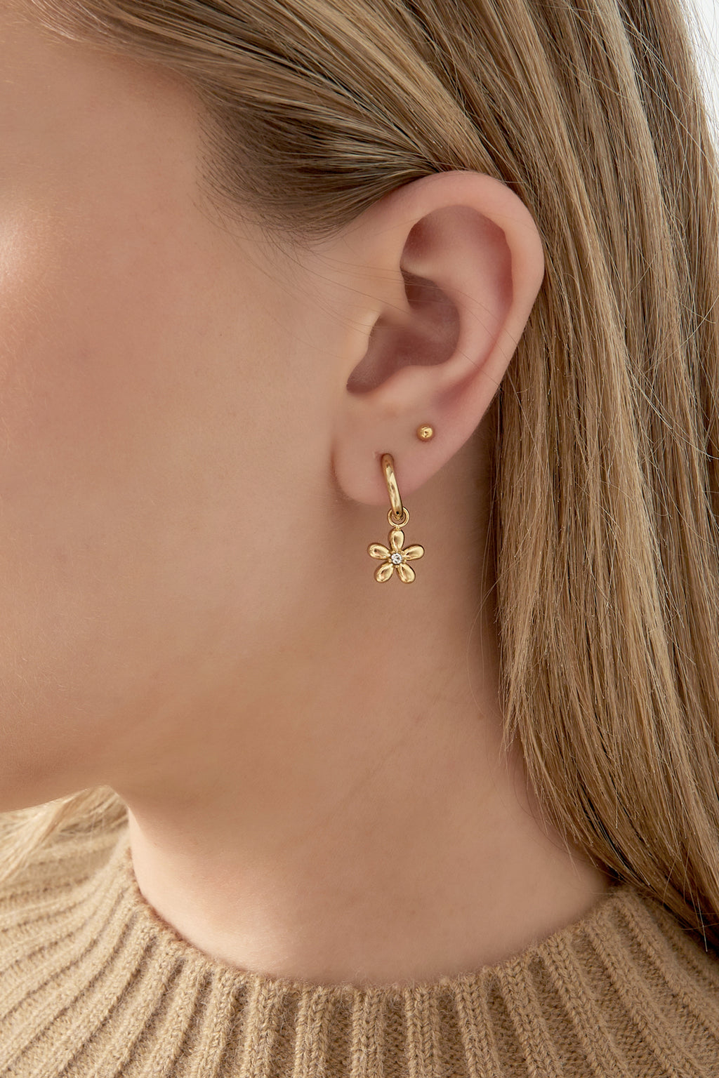 Boucles d'oreilles marguerite doo - doré