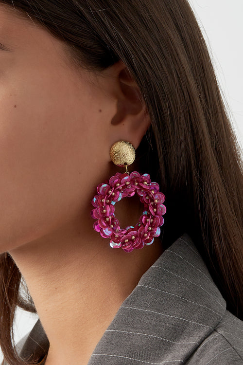 boucles d'oreilles à paillettes scintillantes