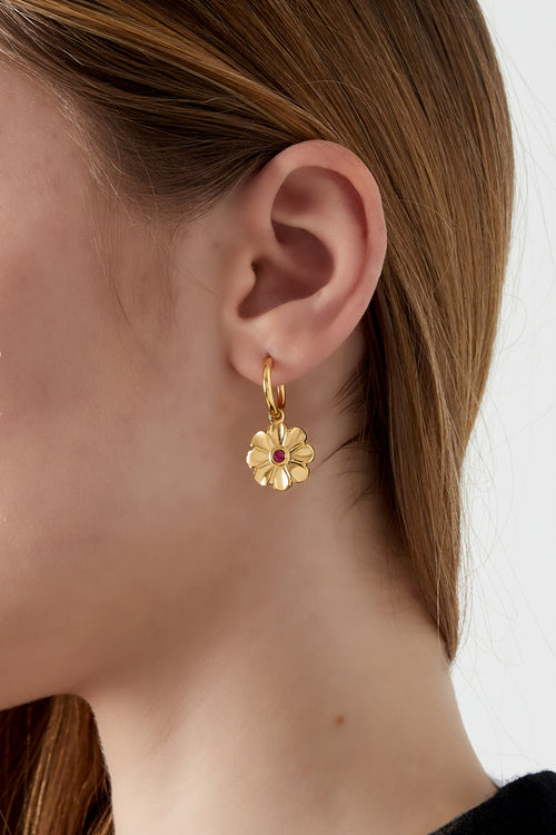 boucles d'oreilles à fleurs scintillantes
