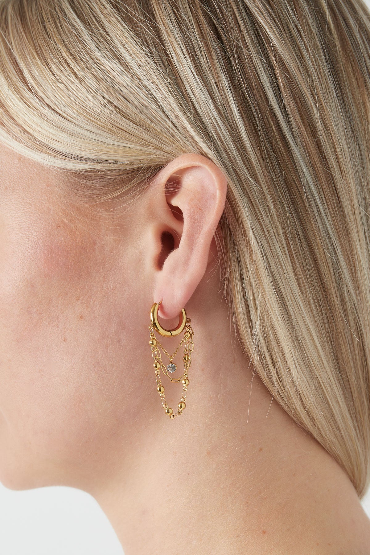 boucles d'oreilles enchaînées
