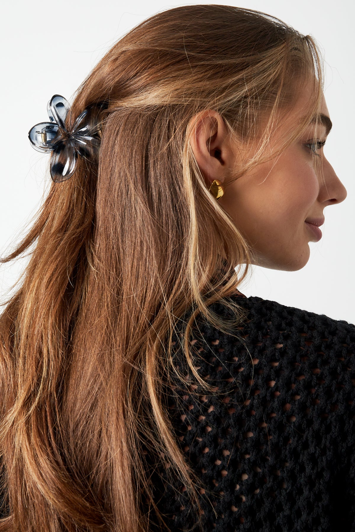 Pince à cheveux à motif de fleurs hawaïennes - Marron