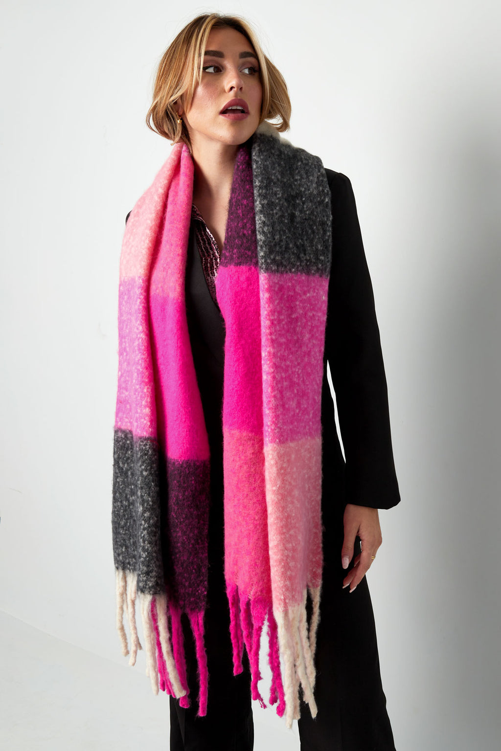 Écharpe ombre multi-rouge