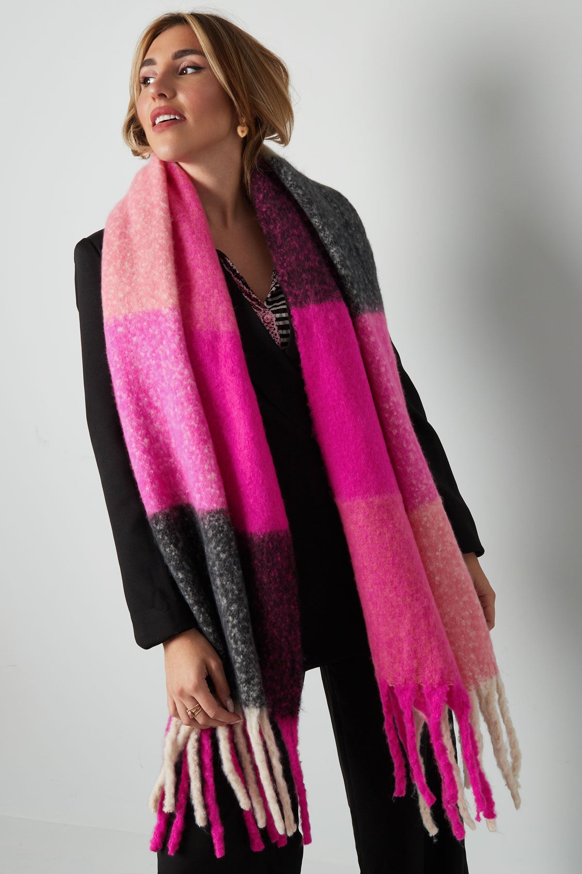Écharpe ombre multi-rouge