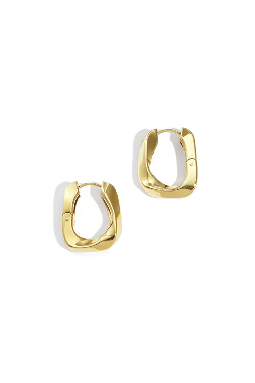 Boucles d'oreilles créoles rectangulaires en acier inoxydable, style décontracté, simple et quotidien, bijoux pour femmes