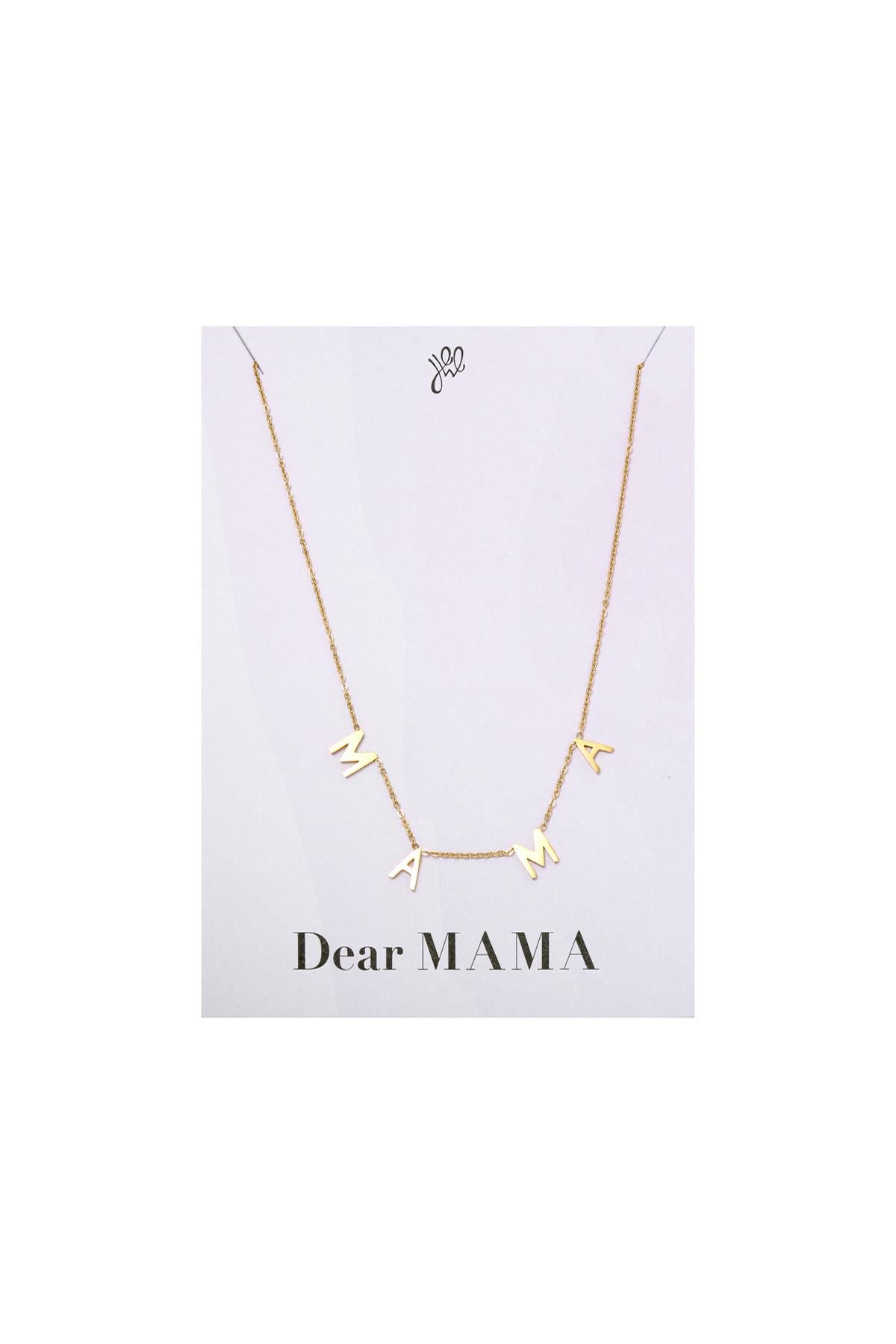Collier Dear Mama Couleur or Acier inoxydable