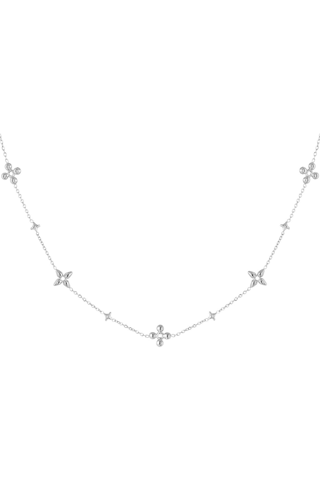 Collier de fête fleuri - doré 