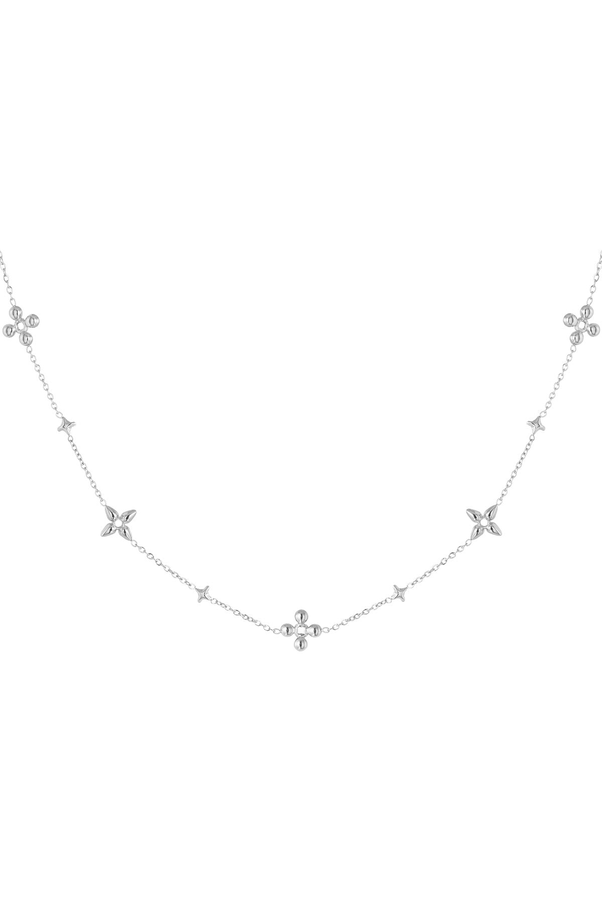 Collier de fête fleuri - doré 