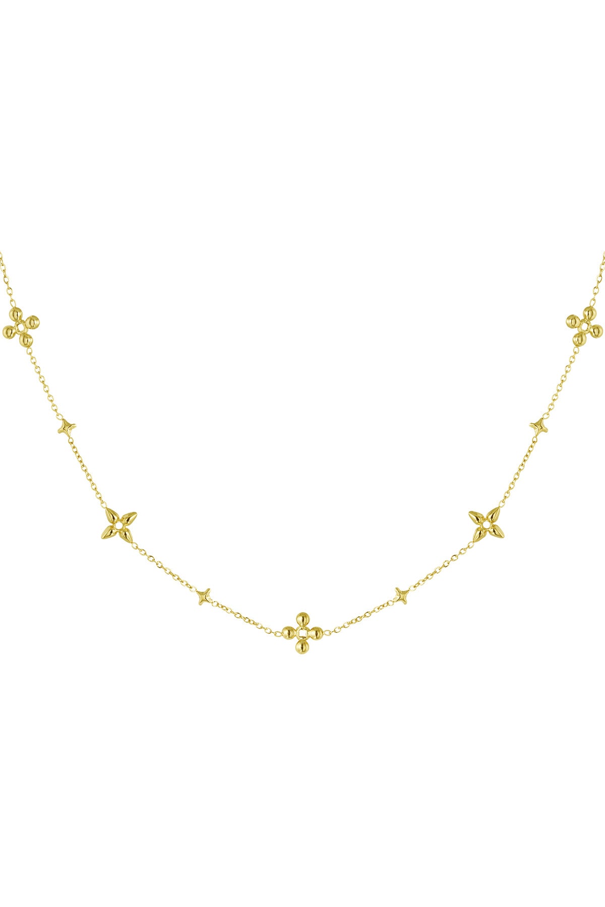 Collier de fête fleuri - doré 