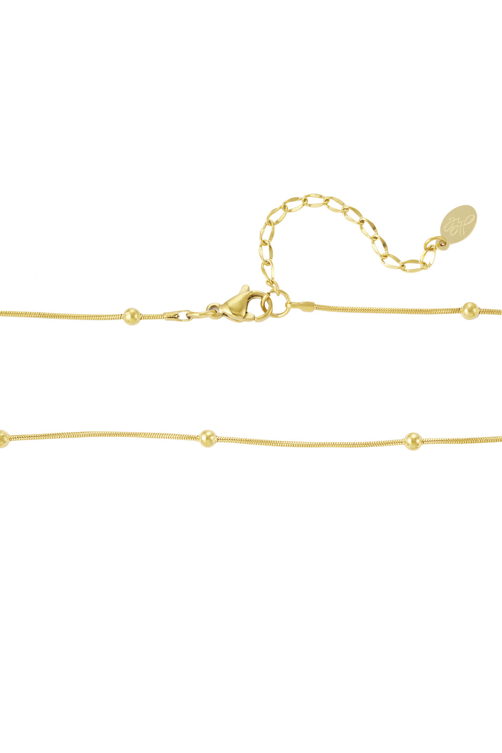 Collier petite boule avec coeur - doré