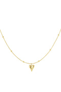 Collier petite boule avec coeur - doré