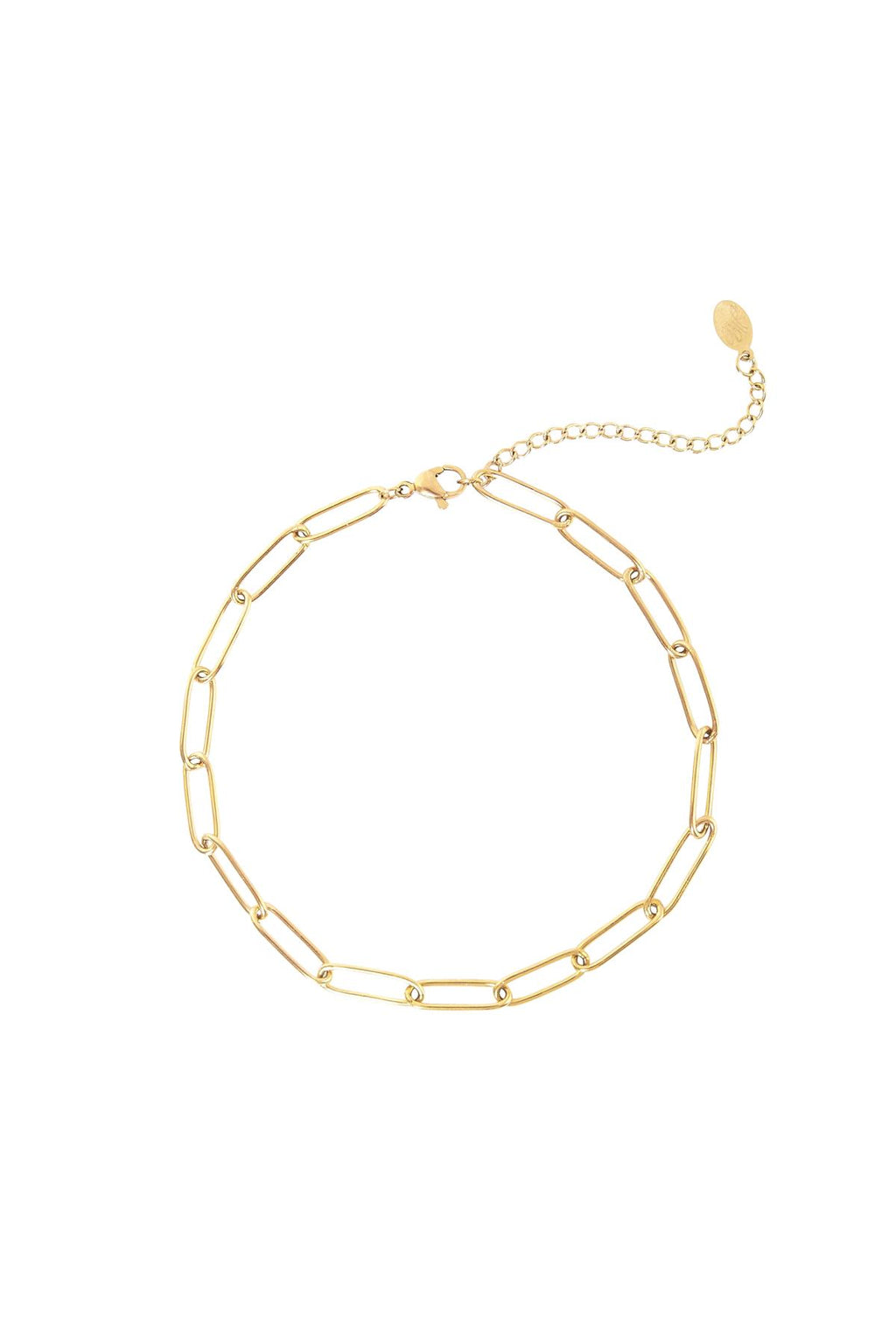 Bracelet de cheville Plain Chain Argenté Acier inoxydable