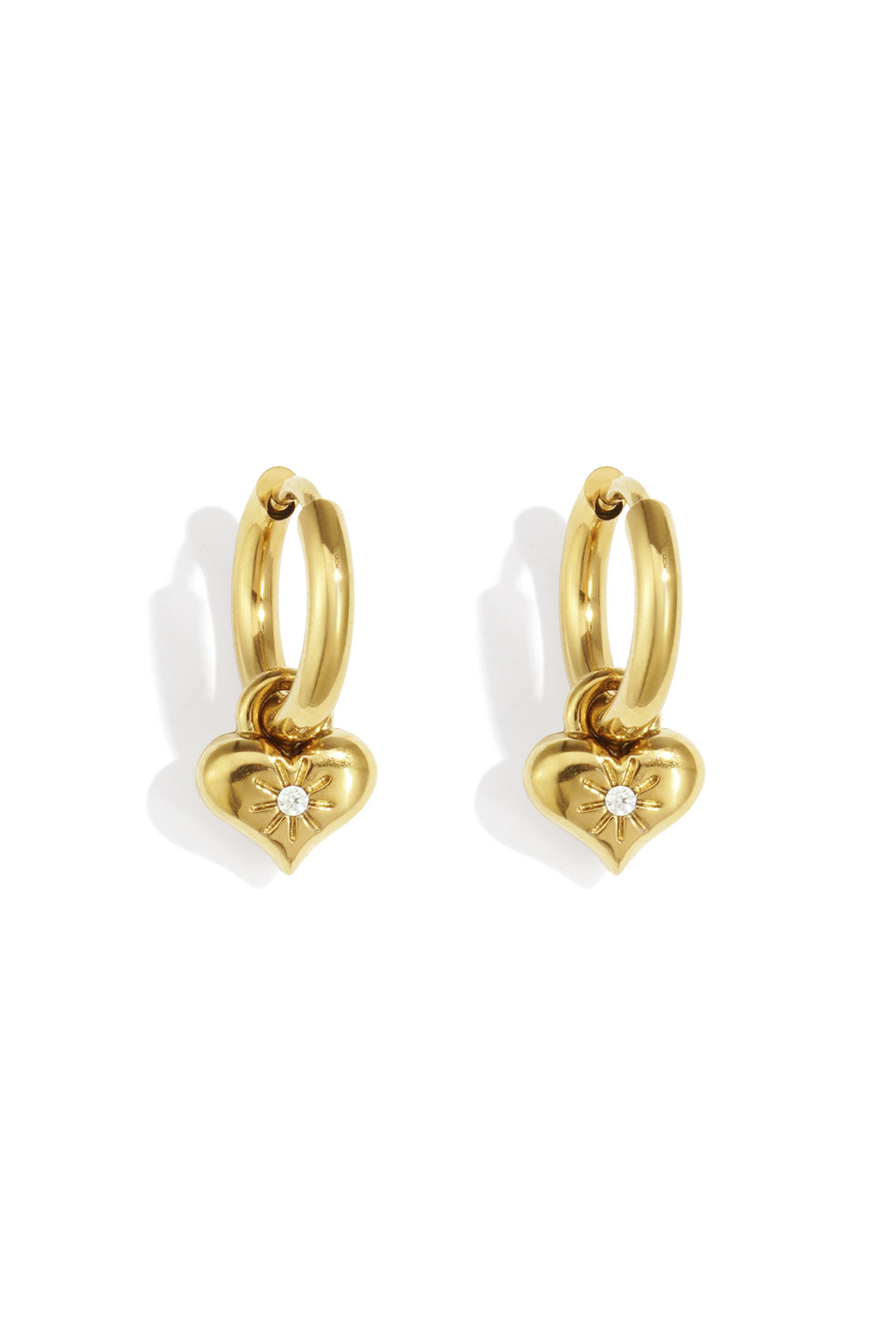 Boucles d'oreilles teinte coeur - doré