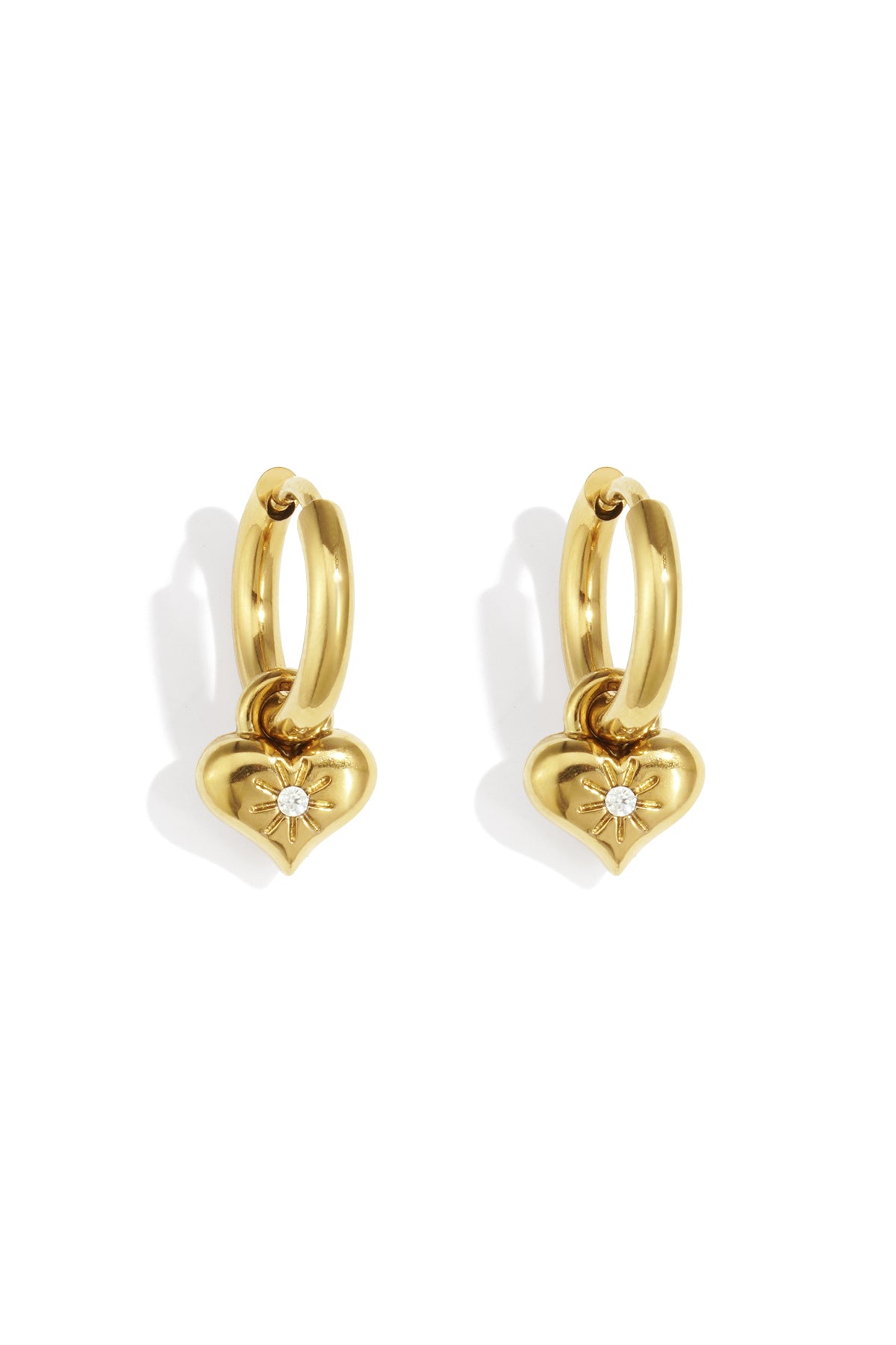 Boucles d'oreilles teinte coeur - doré