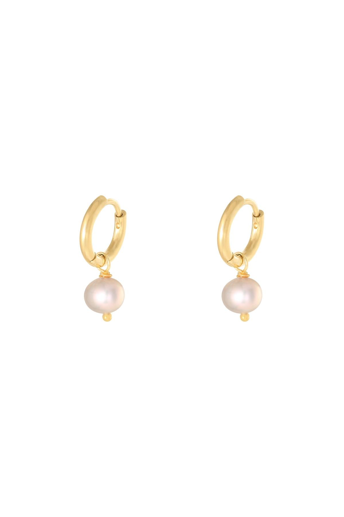 Boucles d'oreilles Pearl Of The Sea Gris Acier inoxydable