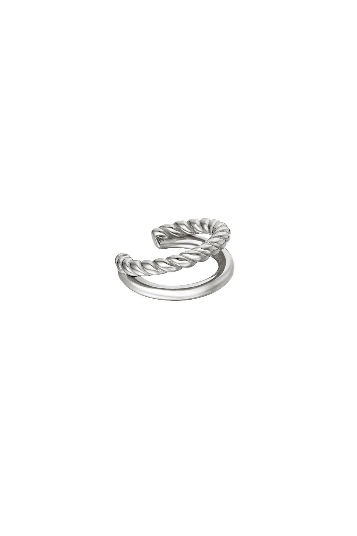 Double boucle d'oreille et lisse Acier inoxydable