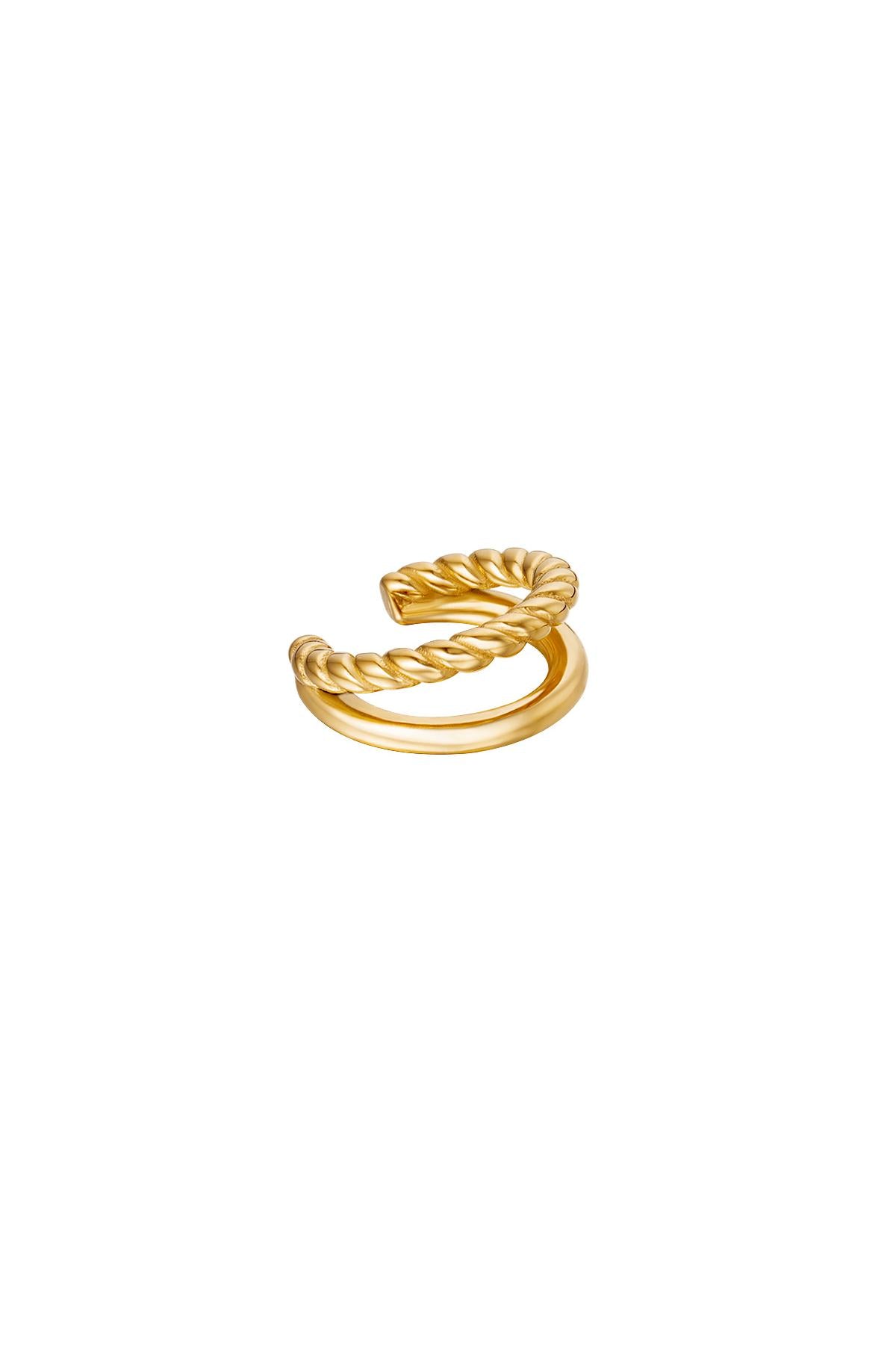 Double boucle d'oreille et lisse Acier inoxydable