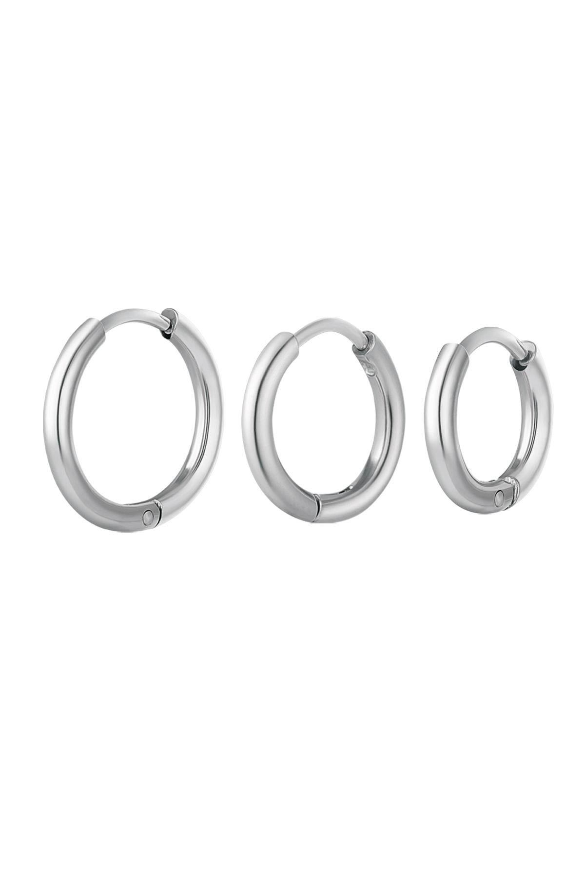 Ensemble de 3 boucles d'oreilles créoles