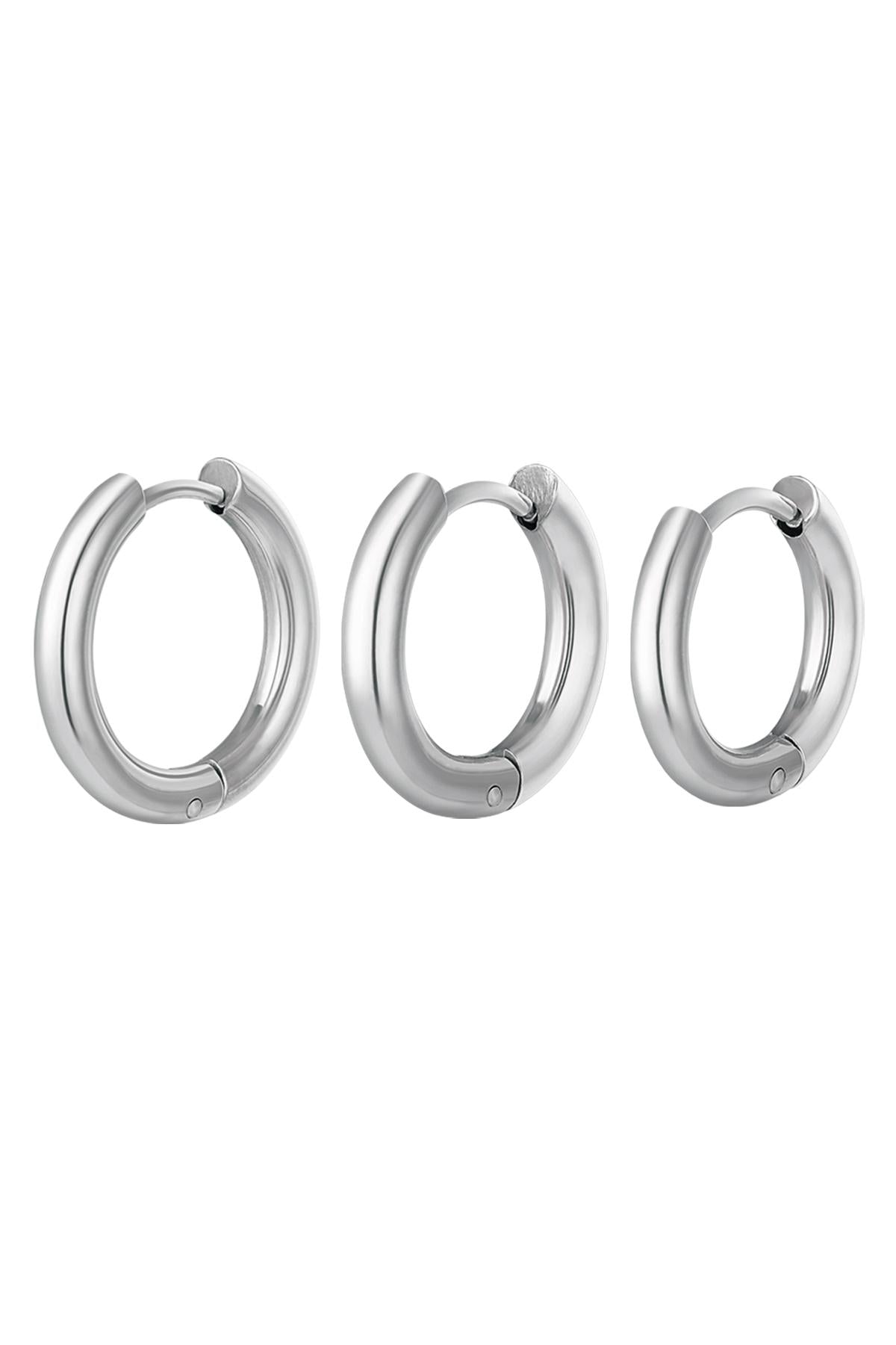 Ensemble de 3 boucles d'oreilles créoles