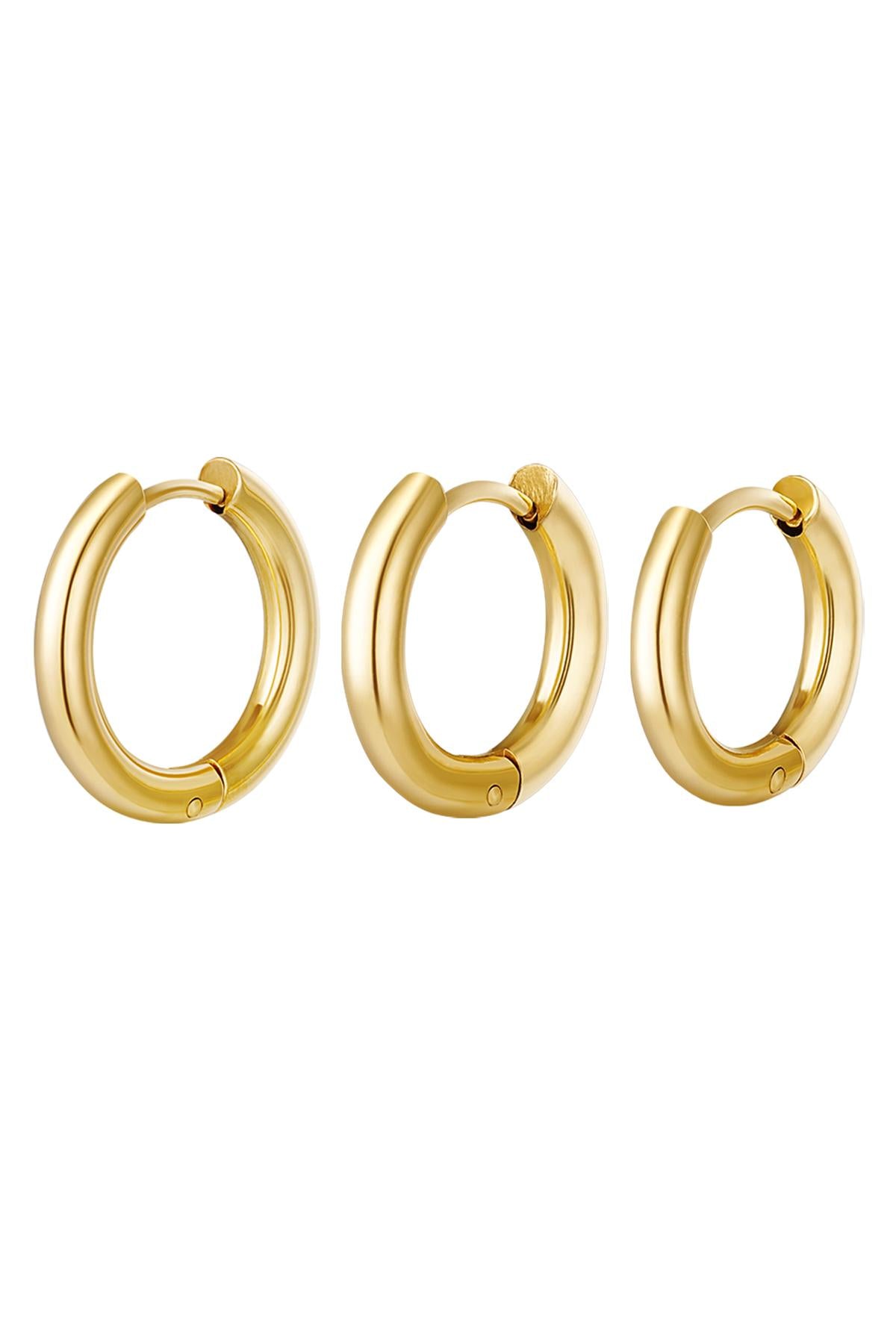 Ensemble de 3 boucles d'oreilles créoles