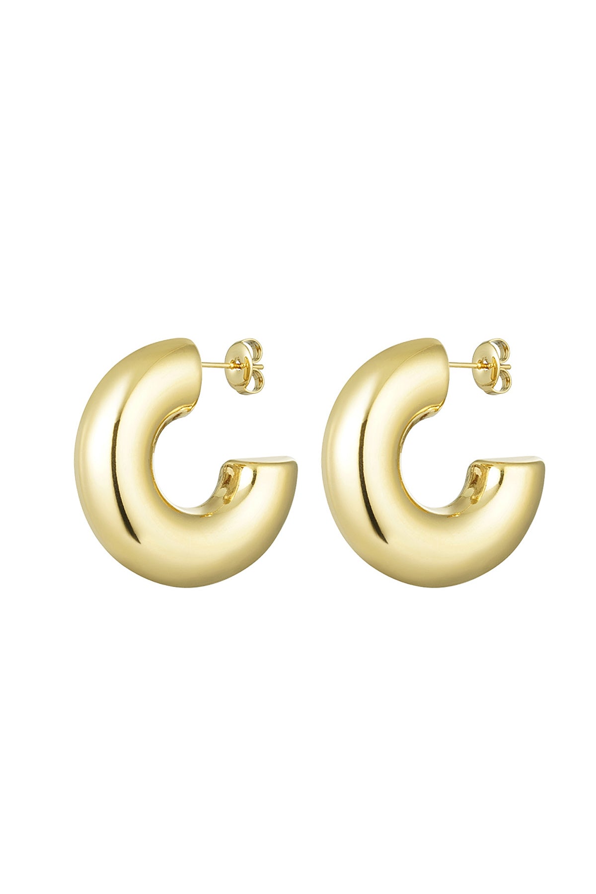 Clous d'oreilles demi-ronds basic large Acier inoxydable
