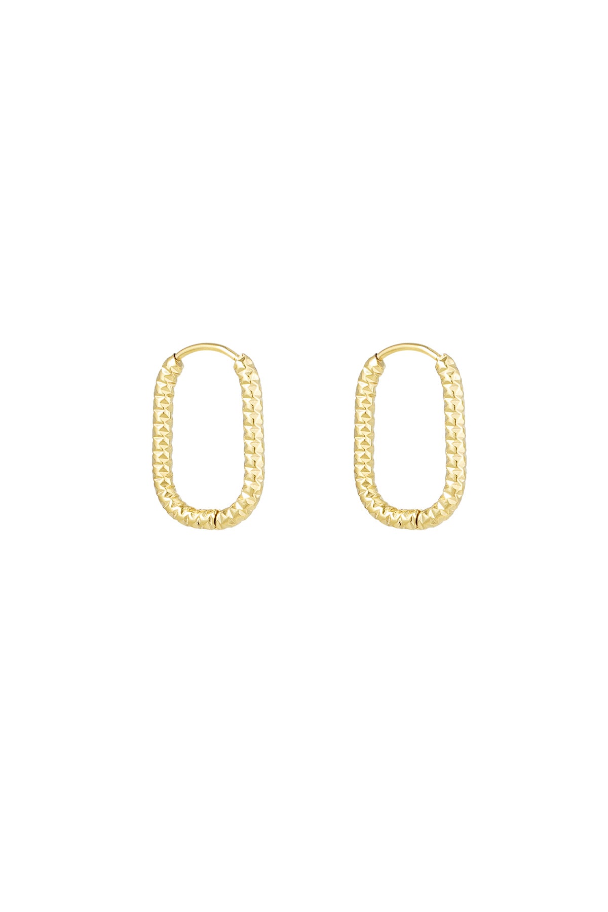 Boucles d'oreilles côtelées allongées - doré