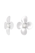 boucles d'oreilles déclaration perle florale