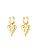 Boucles d'oreilles avec pendentifs coeur medium - doré