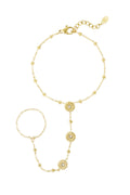 Bracelet finesse florale - doré