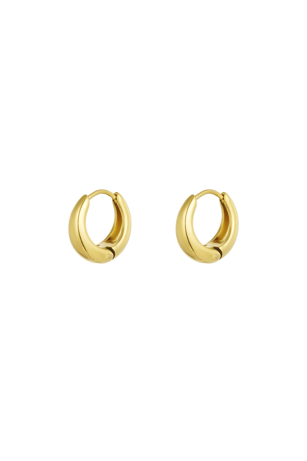 Petites boucles d'oreilles créoles basiques - dorées