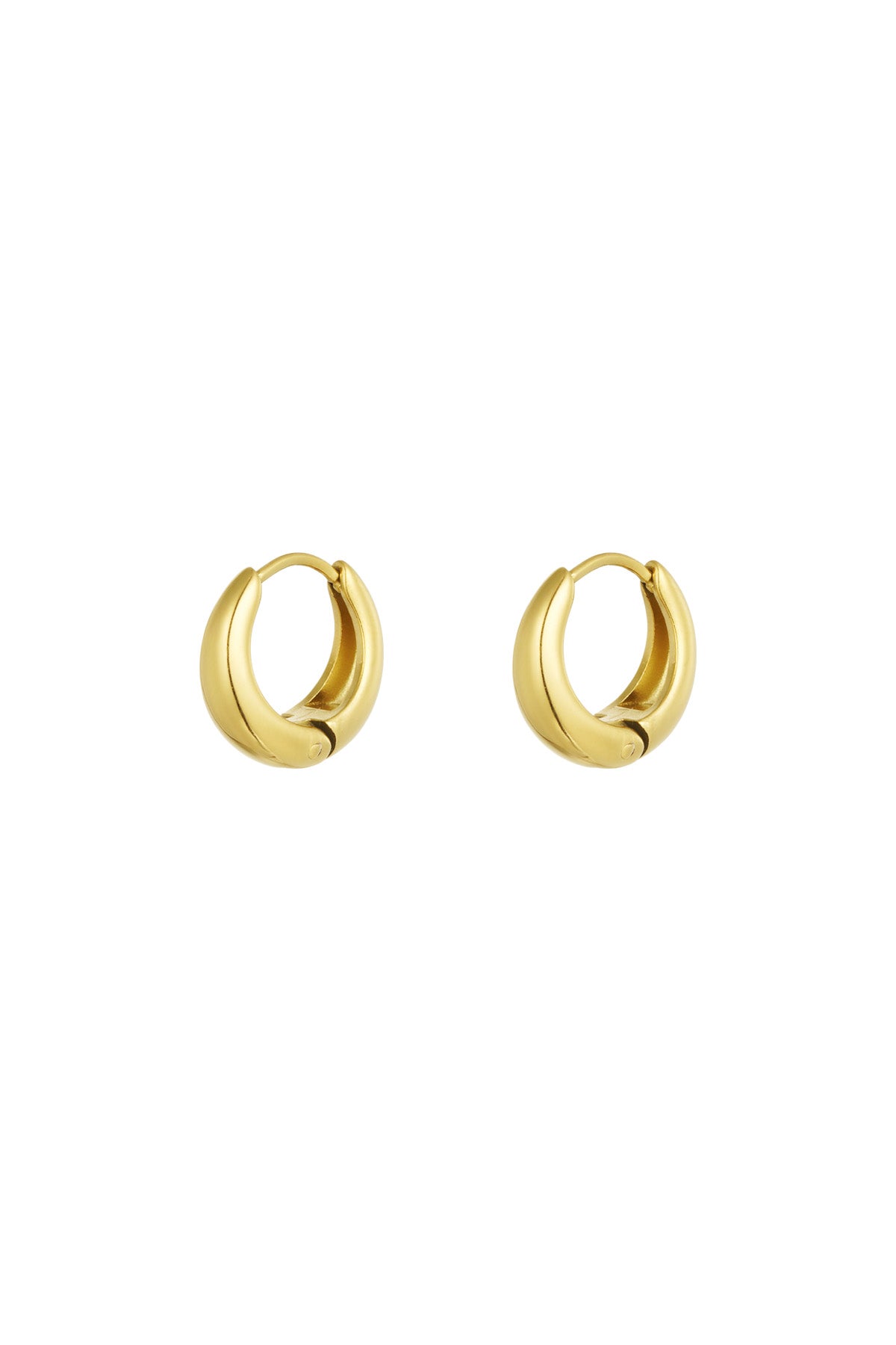Petites boucles d'oreilles créoles basiques - dorées