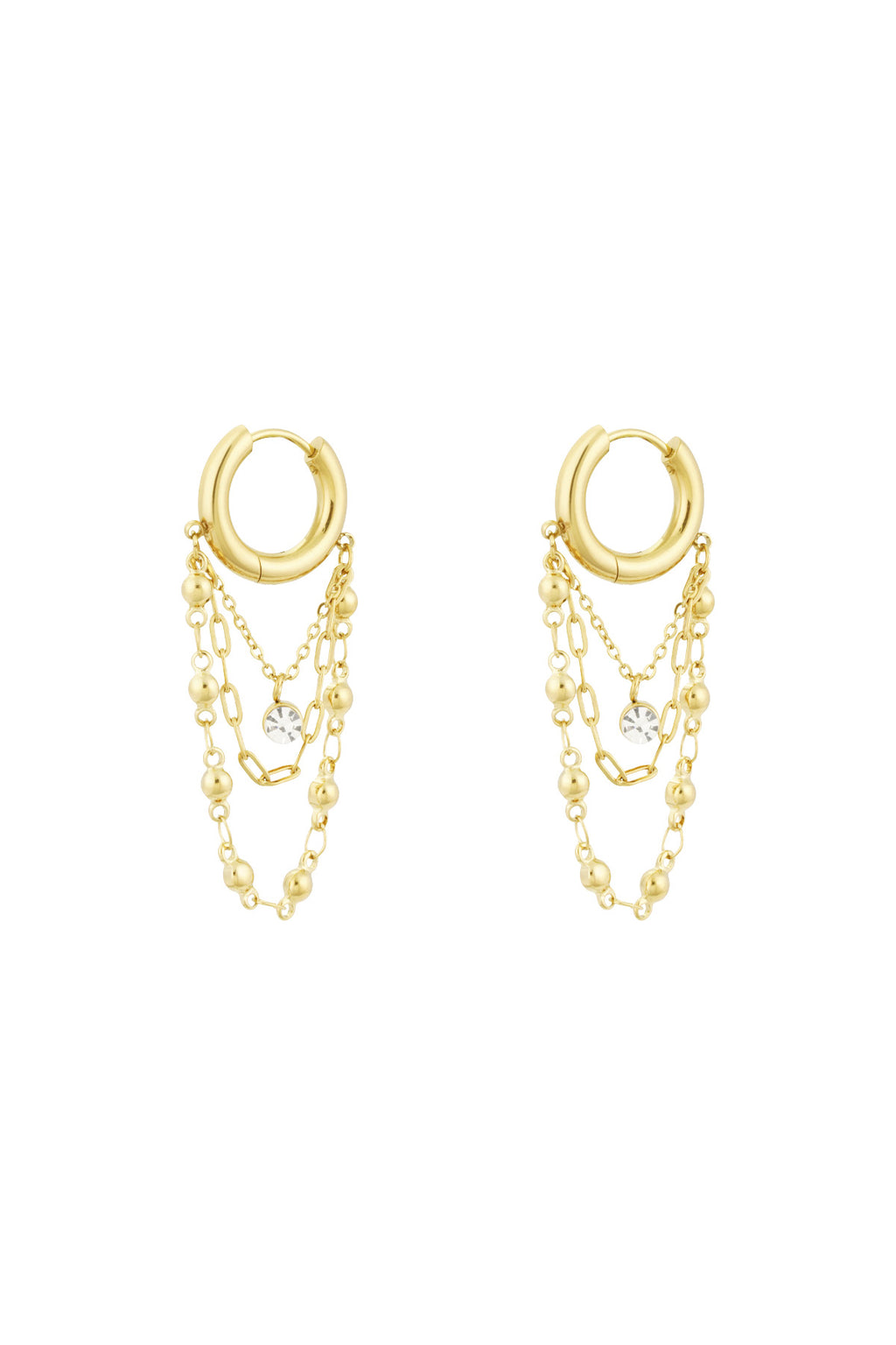 boucles d'oreilles enchaînées