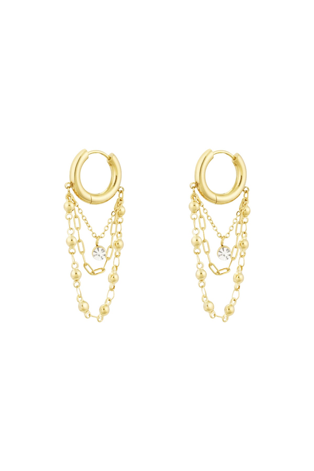 boucles d'oreilles enchaînées