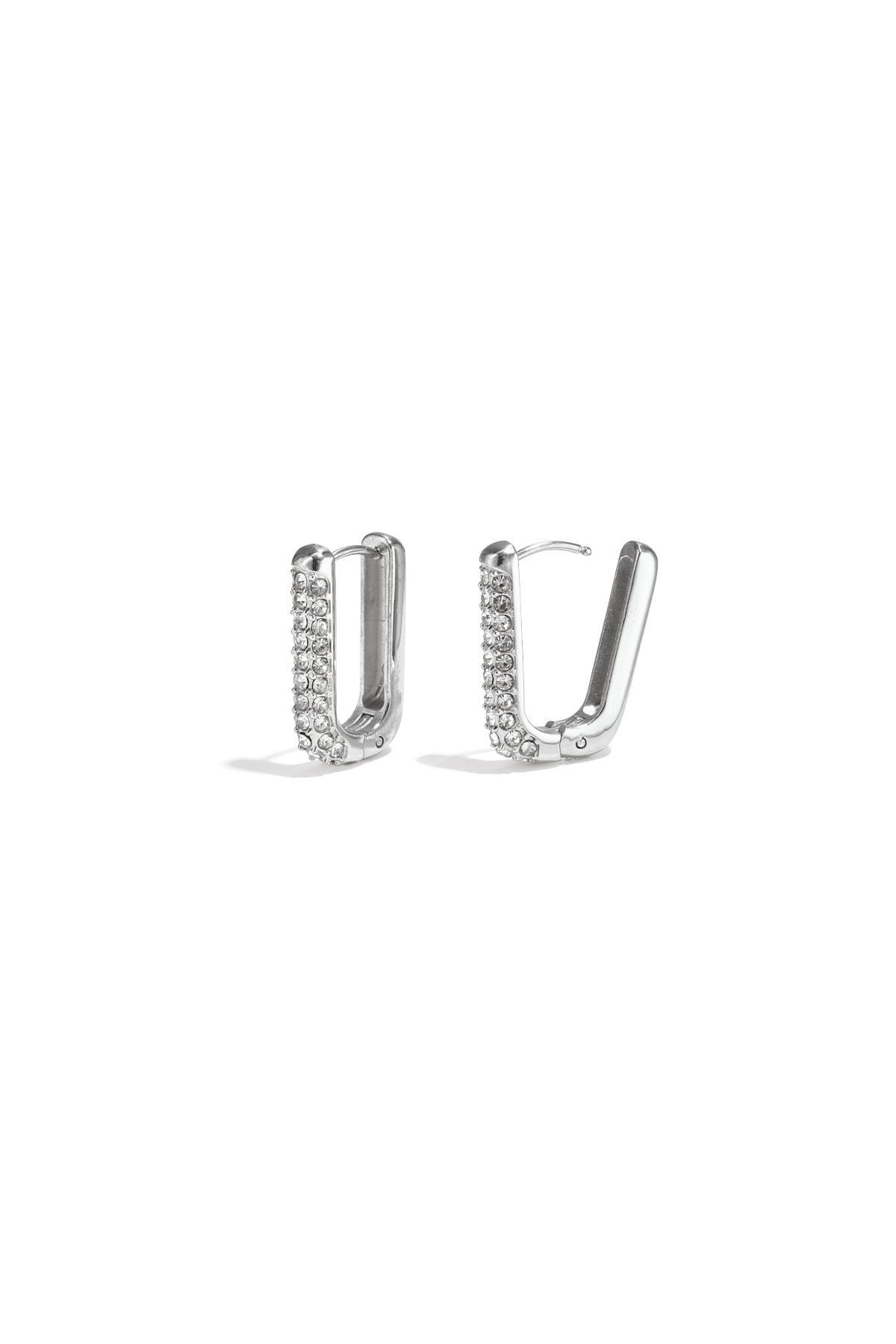 Boucles d'oreilles scintillantes en acier inoxydable