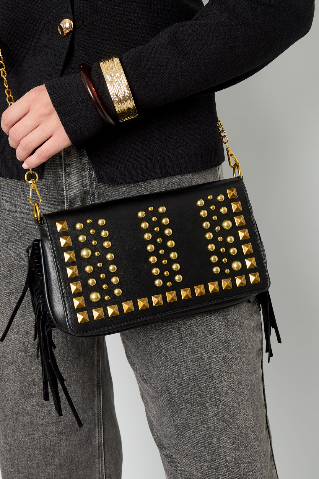 Sacs à bandoulière géométriques punk en PU, accessoires quotidiens