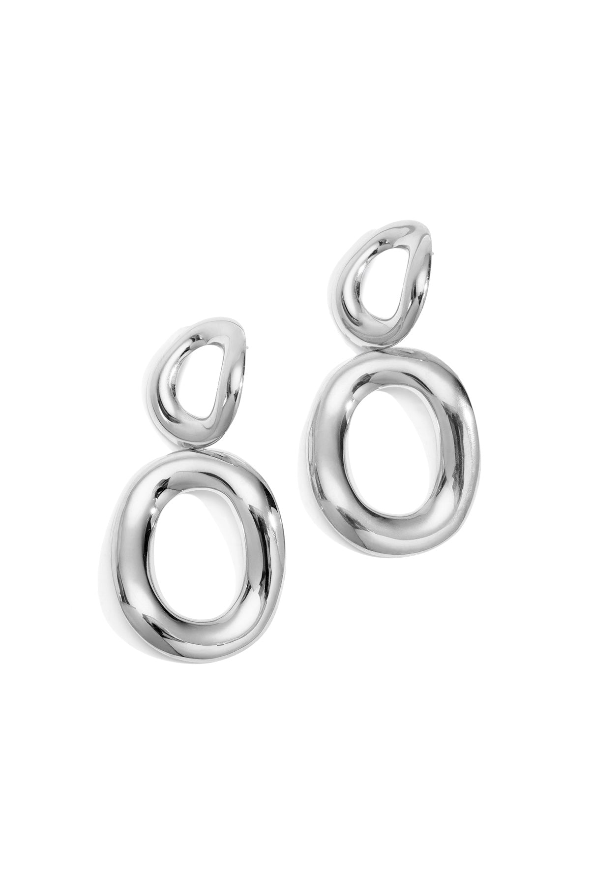 Boucles d'oreilles pendantes en acier inoxydable, style cercle, style décontracté, simple et quotidien, bijoux pour femmes