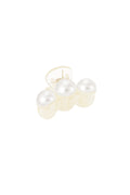 Barrette à cheveux 3 perles blanches