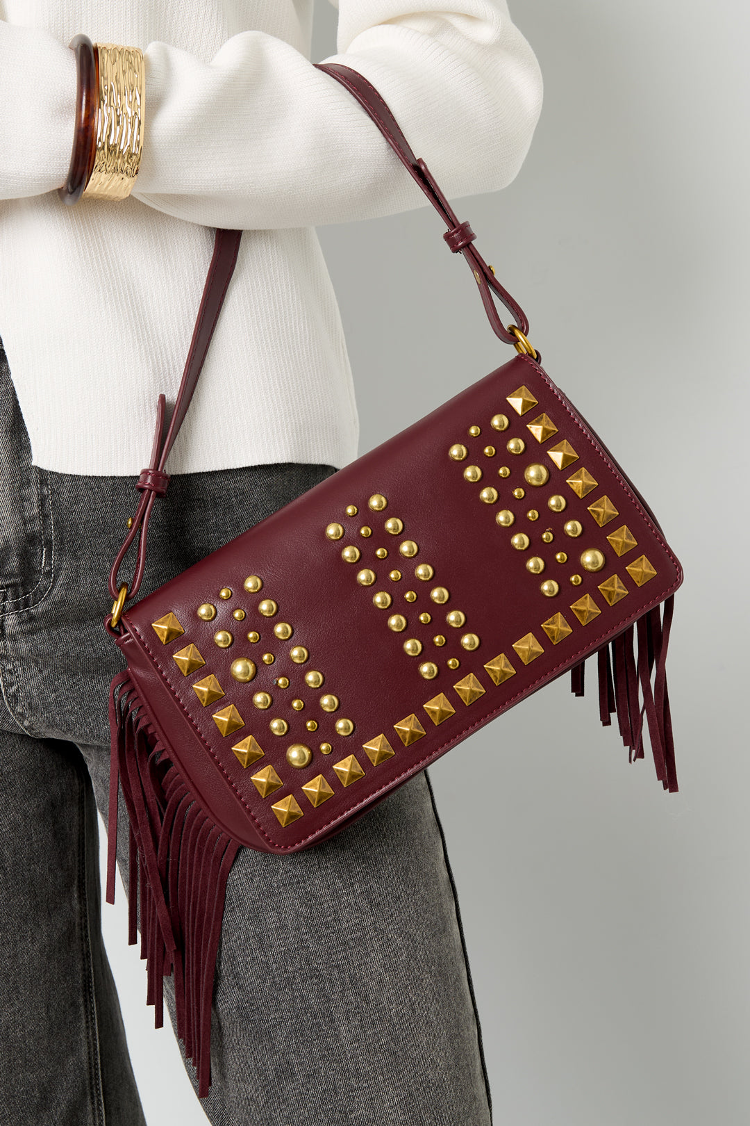 Sacs à bandoulière géométriques punk en PU, accessoires quotidiens